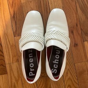 Proenza Schouler White Leather Heeled Loafers